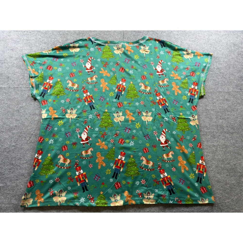 Unbranded Pajama Set Women 2XL Green‎ Nutcracker Santa Gingerbread Christmas PJ - Picture 3 of 16